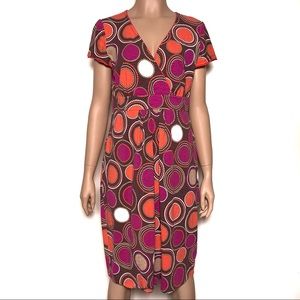 Boden Women's Multi Color Polka Dot Print Fit Flare Sheath Dress Size 10